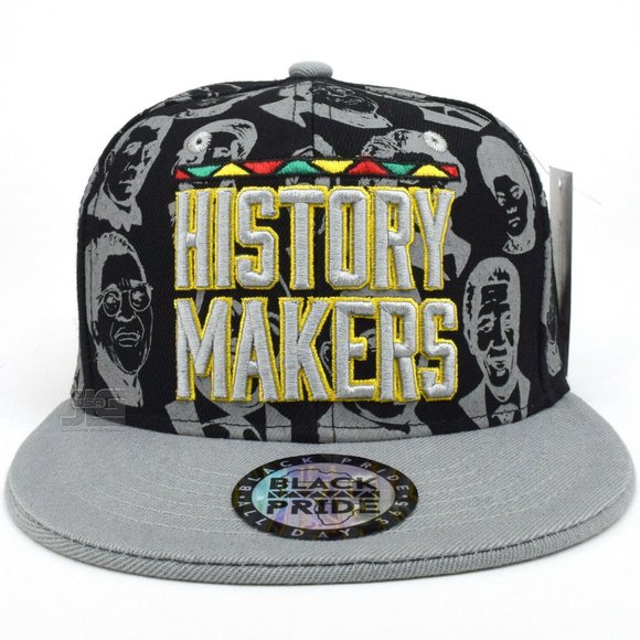 Gray Black History Makers Snapback Hat Cap - Picture 1 of 8